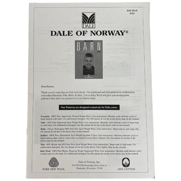 Dale Of Norway Dale Barn Knitting Pattern Book Kids Teen 2 to 12 NR 101 DaleGarn - Picture 13 of 14